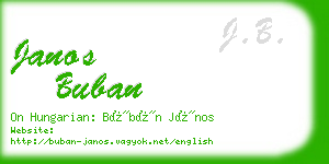 janos buban business card